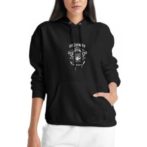 Trendy Women’s Hoodie with Punk Skull Print – 260g Cotton-Polyester Sweatshirt for Bold, Street-Inspired Fashion